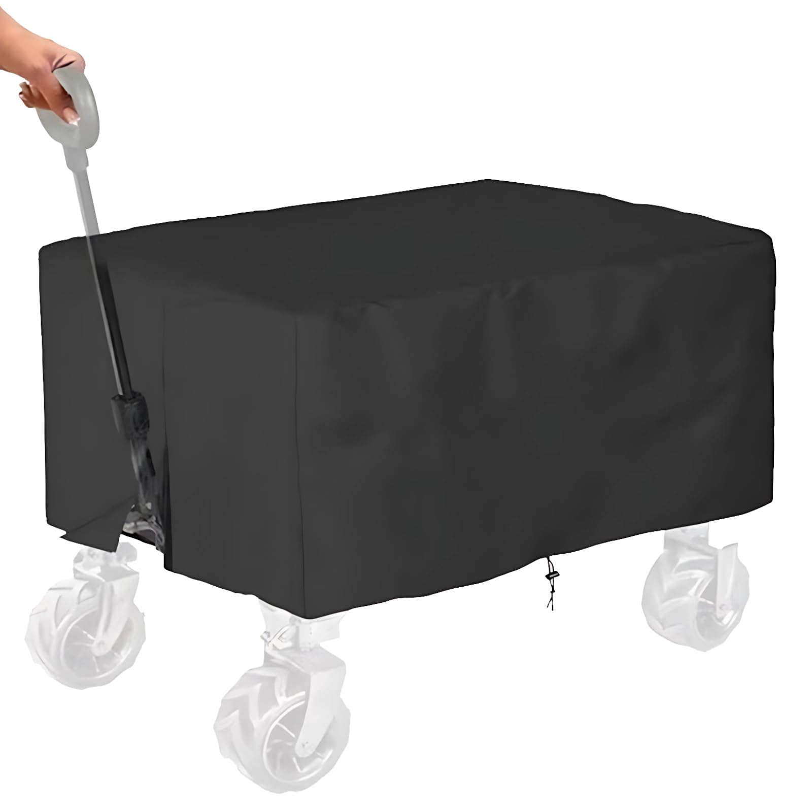 53,9 in 137 cm Faltbare Wagenabdeckung, 420D Oxford Stoff, wasserfeste Outdoor Abdeckung mit Kordelzug, Schnallen, Hood Loop, Camping Cart Cover, Schwarz