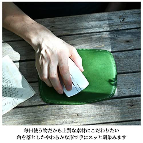 BlancCouture 革 マウスパッド L アンティークレザー フィーユ（緑色）