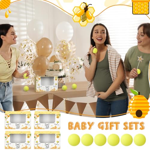 Lunmon 4 Sets Yellow Bee Baby Shower Swing Shaking Balls Activity Set for Adult Novelty Twerk Includes 40 Balls, Ribbon & Cardboard Boxes Bridal Shower for Outdoors Indoors by Lunmon - Used condition - Image 6
