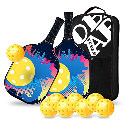 Pickleball Paddles Set: 2 Pickleball Rackets 8 Pickle Balls 1 Portable Bag - Lightweight Pickleball Racquet Outdoor & Indoor Use In 4.72In Grip With Polypropylene Honeycomb Core #TOP11