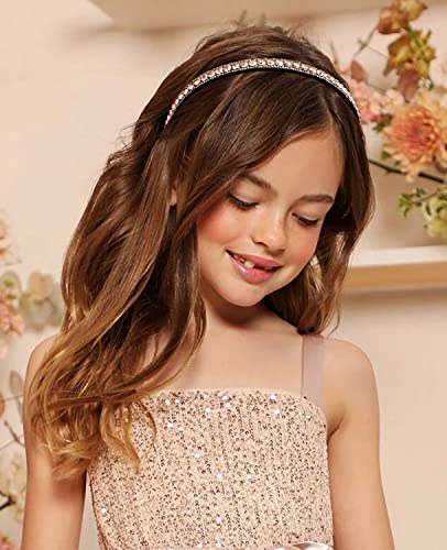 Wecoe Rhinestone Headband Women Non Slip Fashion Coffee Champagne Headband Bling Sparkly Diamond Headband Hair Band Birthday Holiday Homecoming Prom Hair Accessories For Women Girls Gifts #TOP2