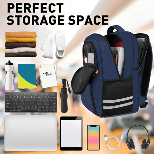 Image of Ytonet Gym Backpack for Men Women, Travel Backpack Fit 15.6 Inch Laptop | Water Resistant Lightweight Workout Bag with Shoe Compartment for Sports Camping Hiking Dark Blue