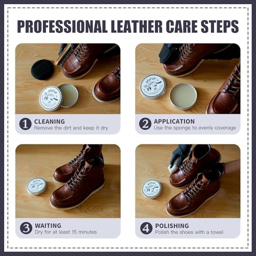 Mink Oil Leather Conditioner Cleaner for Leather Boots, Mink Oil Kit 4.23 Oz with Sponge, All-Natural Waterproof Soften and Restore Shoe, Boot, Saddle, Jacket, Purse, Glove, Vinyl and Leather Products - Image 5