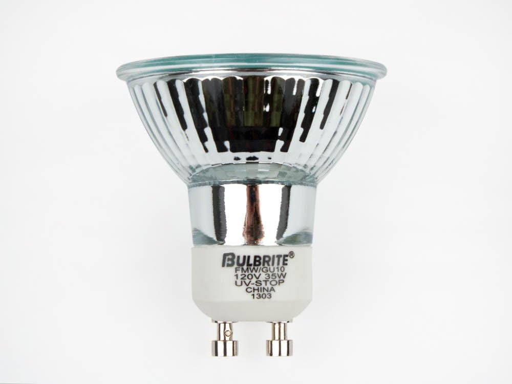 Bulbrite FMW/GU10 35-Watt Halogen MR16, 120V, GU10 Twist and Lock Base 38 Degree Flood Light, 35w-Clear