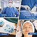 JMU 10-50 Pack Disposable Lab Coats for Adult, SMS Medical Lab Jacket Knee Length with Knit Cuff & Collar, 3 Pockets (50, Blue, Large)