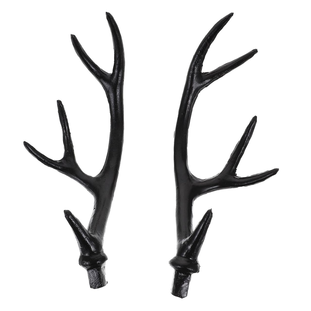 minkissy 1Pair Black Simulated Deer Horn Headdress for Halloween Costume Party Durable Antler Headpiece Creative Festival Accessory Unique Decoration for Carnival Celebrations