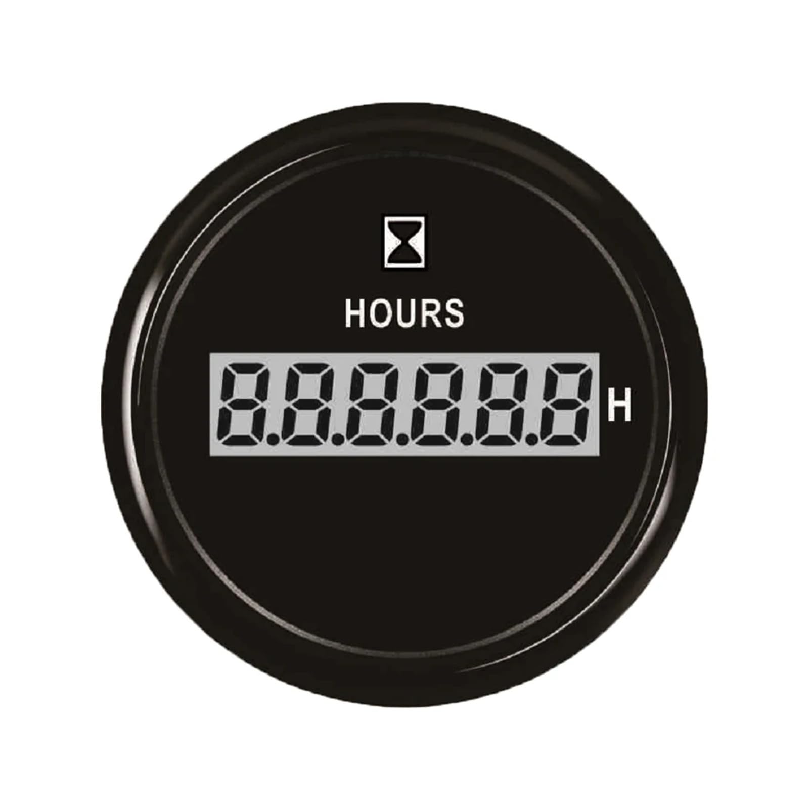 Universeller digitaler Betriebsstundenzähler mit 52 mm und roter Hintergrundbeleuchtung, 9–32 V, for PKW, LKW, Boot Hohe Sichtbarkeit(BN)