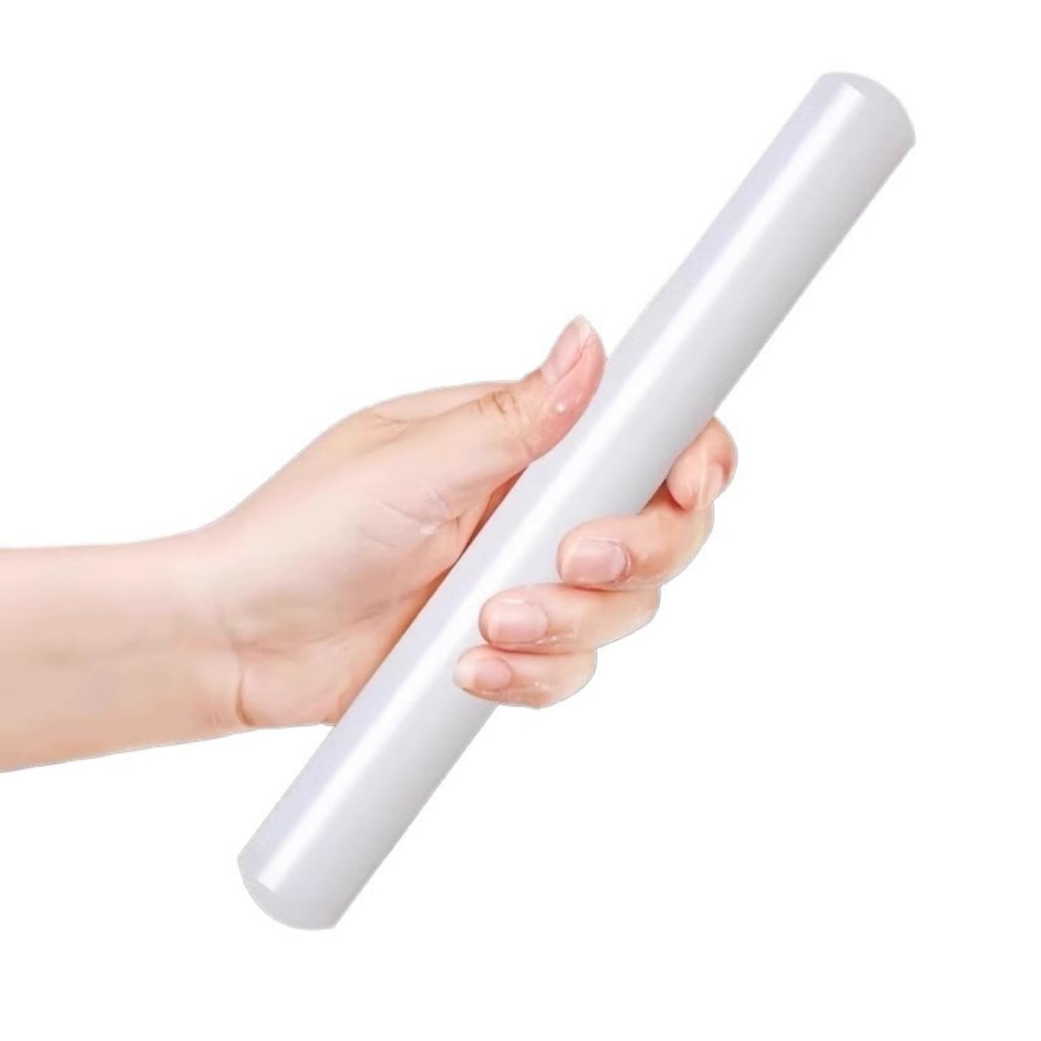Multi-Use Baking Tool Dough Rolling Pin for Dough, Pizza, Cookies & Sugar Art, Non-Stick Household Kitchen Essential with Smooth and Comfortable Feel, Full of Toughness and no Burrs (Milky)