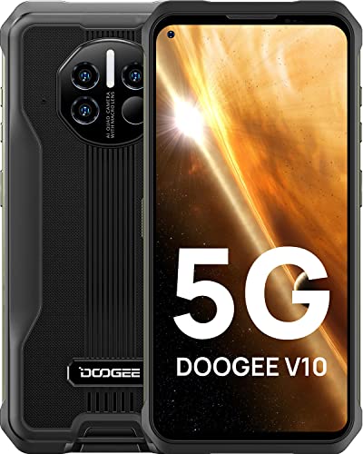 5G Phones Unlocked,DOOGEE V10 Smartphone Unlocked,6.39" HD,8500 mAh,48MP+16MP Camera,8GB+128GB,Android 11,33W Fast Charge,Dimensity 700,IP68 Rugged Smartphone NFC/Dual SIM - Black