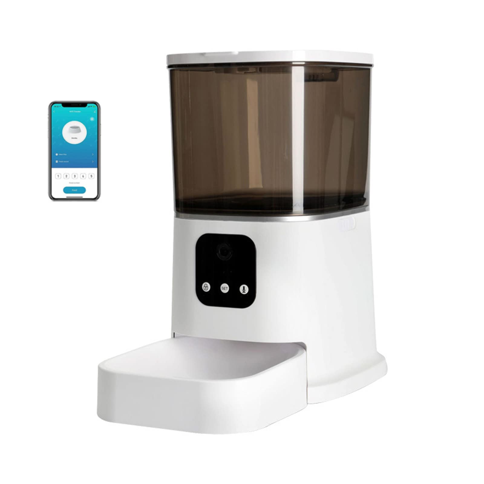 Mangiatoia per gatti con fotocamera Voice Remote Timing visibile Mangiatoia per cani e gatti APP WiFi Distributore automatico di cibo per gatti Smart Pet,B