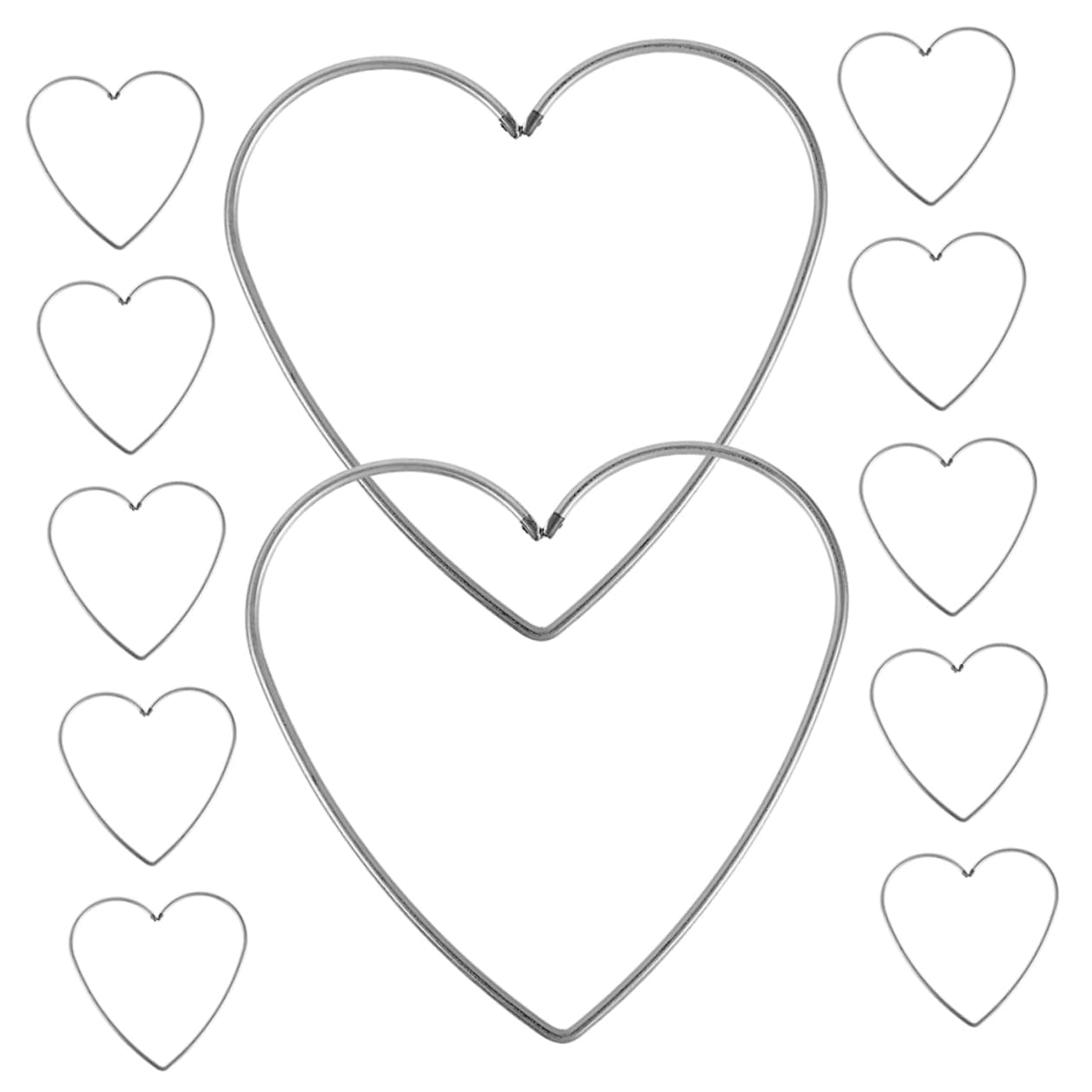Levemolo 12pcs Heart Shape Iron Dreamcatcher for Crafts Versatile Hoops for Wedding Decorations and Floral Arrangements