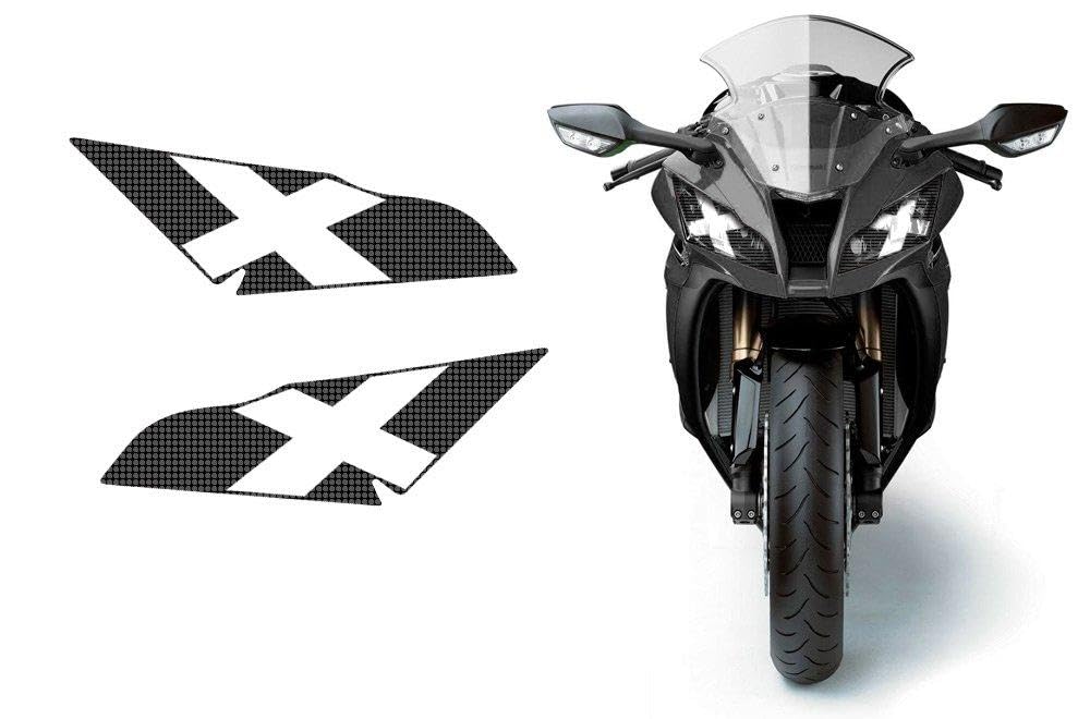 AMR Racing Sport Bike Headlight Eye Graphics Decal Cover Compatible with Kawasaki Ninja ZX 10R 2011-2014 - Lights Out
