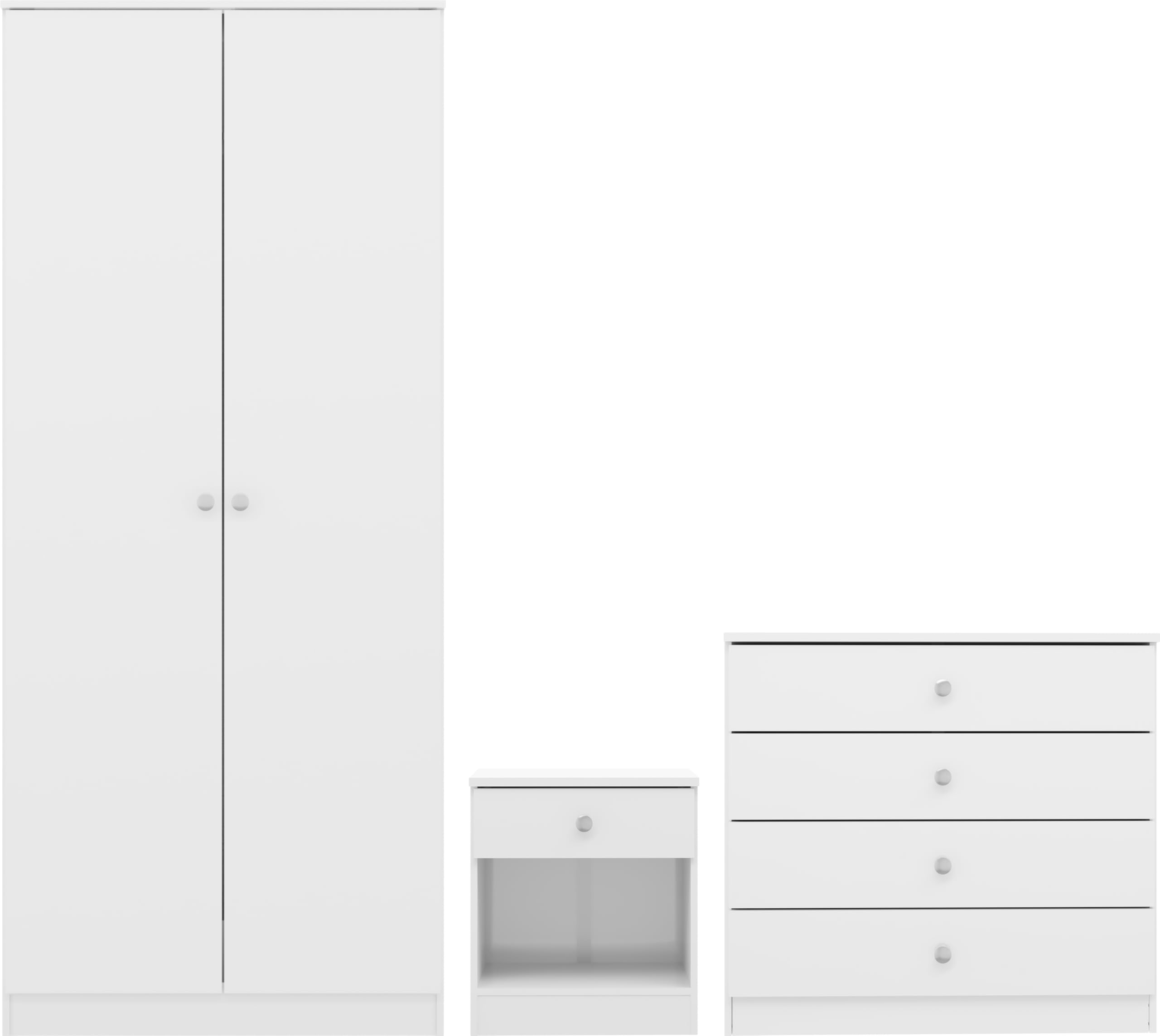 Seconique Denver 100-108-083 Wardrobe - White Gloss - H175cm x W75cm