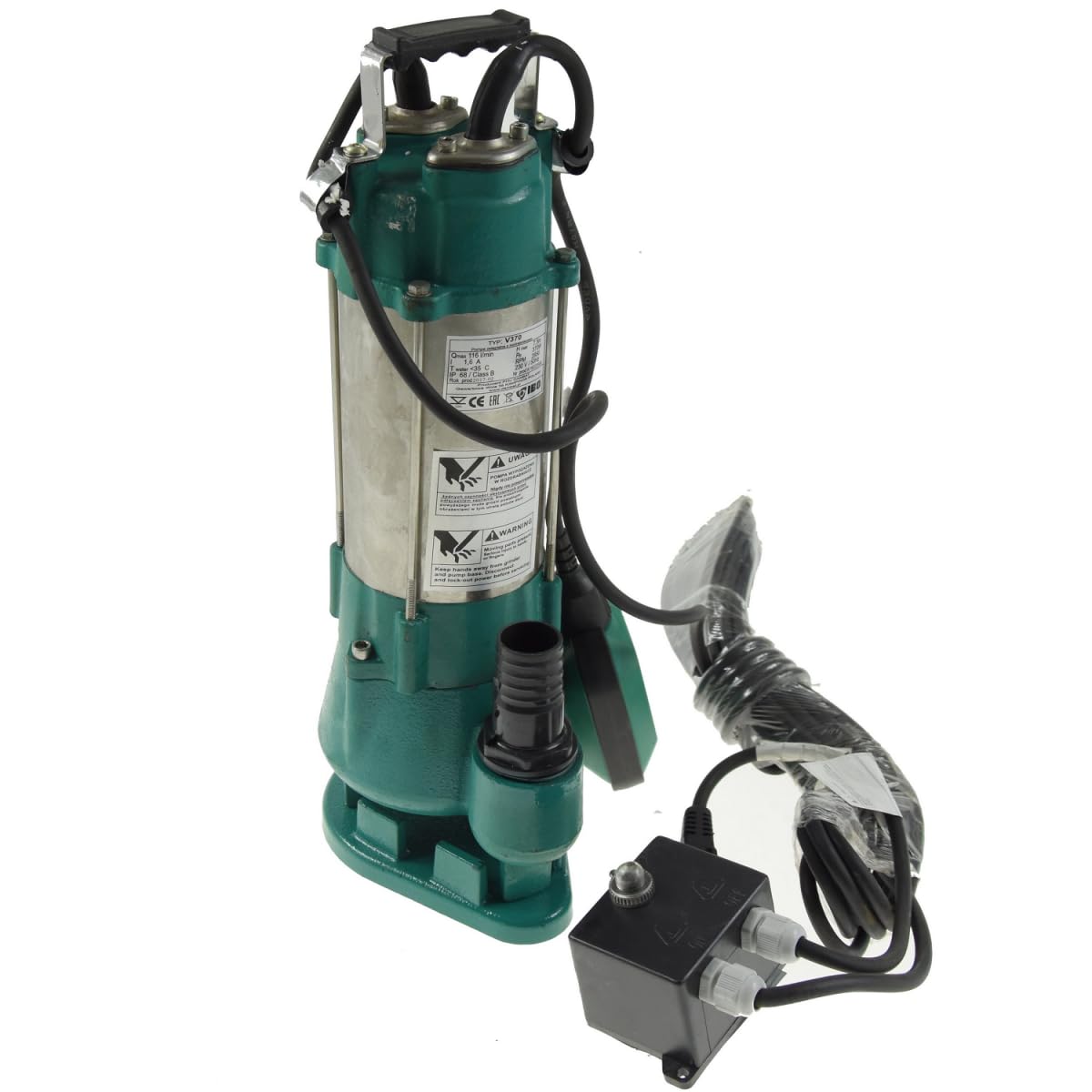 Schmutzwasserpumpe Fäkalienpumpe Schneidmesser Tauchpumpe INOX 7200l/h v370