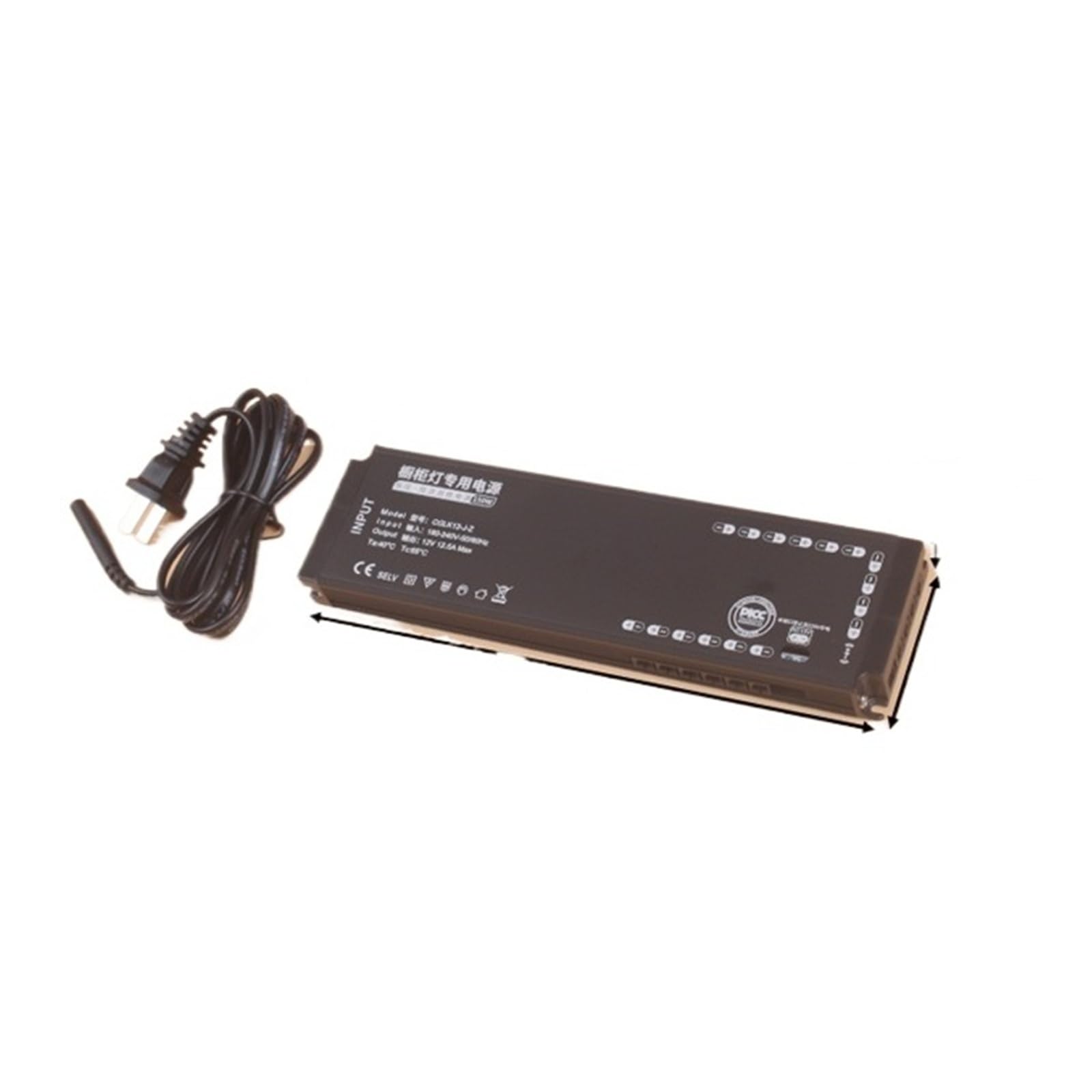 Fuente para iluminación de armarios | Salida: DC12V; Potencia: 24W/36W/60W; Puertos: 6; Características: Ultrafino(DC12V 150W-16 Route-aluminium)