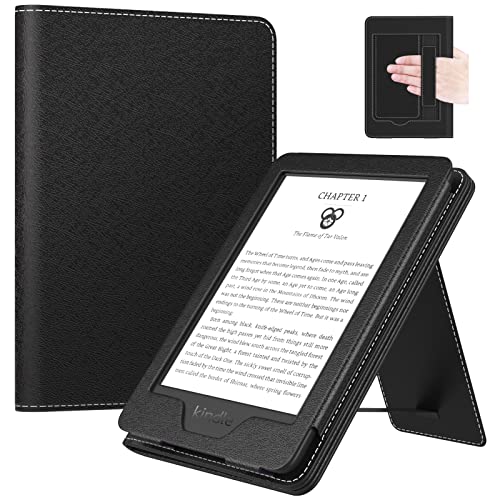 Image of MoKo Case for All-New 6 inch Kindle(11th Generation, 2024 /2022 Release) /(10th /8th Gen, 2019 /2016), Ultra Lightweight PU Shell Cover with Auto Wake /Sleep for Kindle 2024, Black