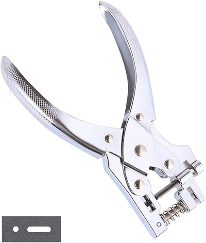 Kucaa Alicates de mano redondos y ranurados 2 en 1 para tarjeta de identificación de papel PVC (0.118 in redondo y ranura)