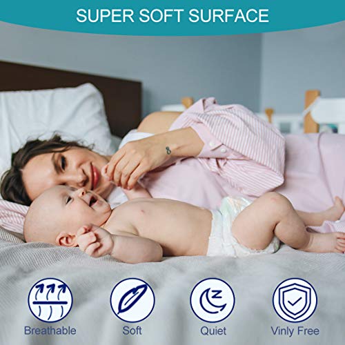 Queen Waterproof Zippered Mattress Encasement, Hypoallergenic Zipped Mattress Protector, Breathable, Noiseless, Cooing & Machine-Washable Mattress Cover with 15\" Deep Pocket, Vinyl Free - Thumbnail 2