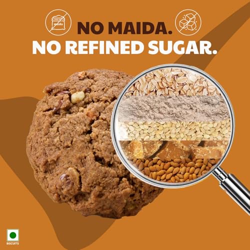 Image of Right Shift Jaggery Ragi Cookies, 3x100g | No Palm Oil, No Maida, No Refined Sugar | High Fibre Digestive, Protein and Calcium Biscuits | Guilt Free Snacks for Adults (Pack of 3)