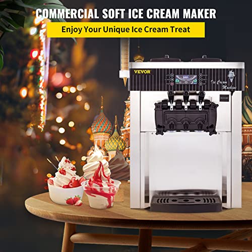 VEVOR Speiseeisbereiter Weiß Eismaschine 2200 W, 2 x 6 L Desktop Maschine Ice Cream Maker 220 V Speiseeisbereiter mit Eikegel Eierablage Edelstahl Maschine – Bild 4