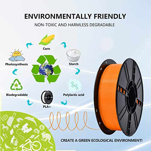 Image of iBOSS PLA Plus (PLA+) 3D Printer Filament 1.75mm,1kg Spool (2.2lbs) Toughness Enhanced 3D Printing Filament,Dimensional Accuracy + /- 0.02mm,1.75mm PLA Plus Filament,Fit Most FDM Printer(Orange)