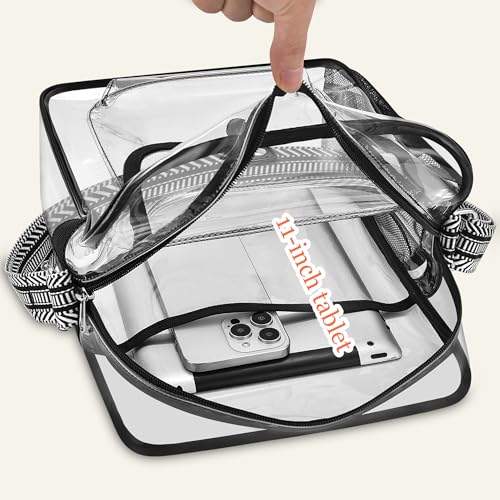 Image of SPODEARS Clear Crossbody Bag for Stadium, Concert, Festival & More - Adjustable Shoulder Strap & Bottle Holder