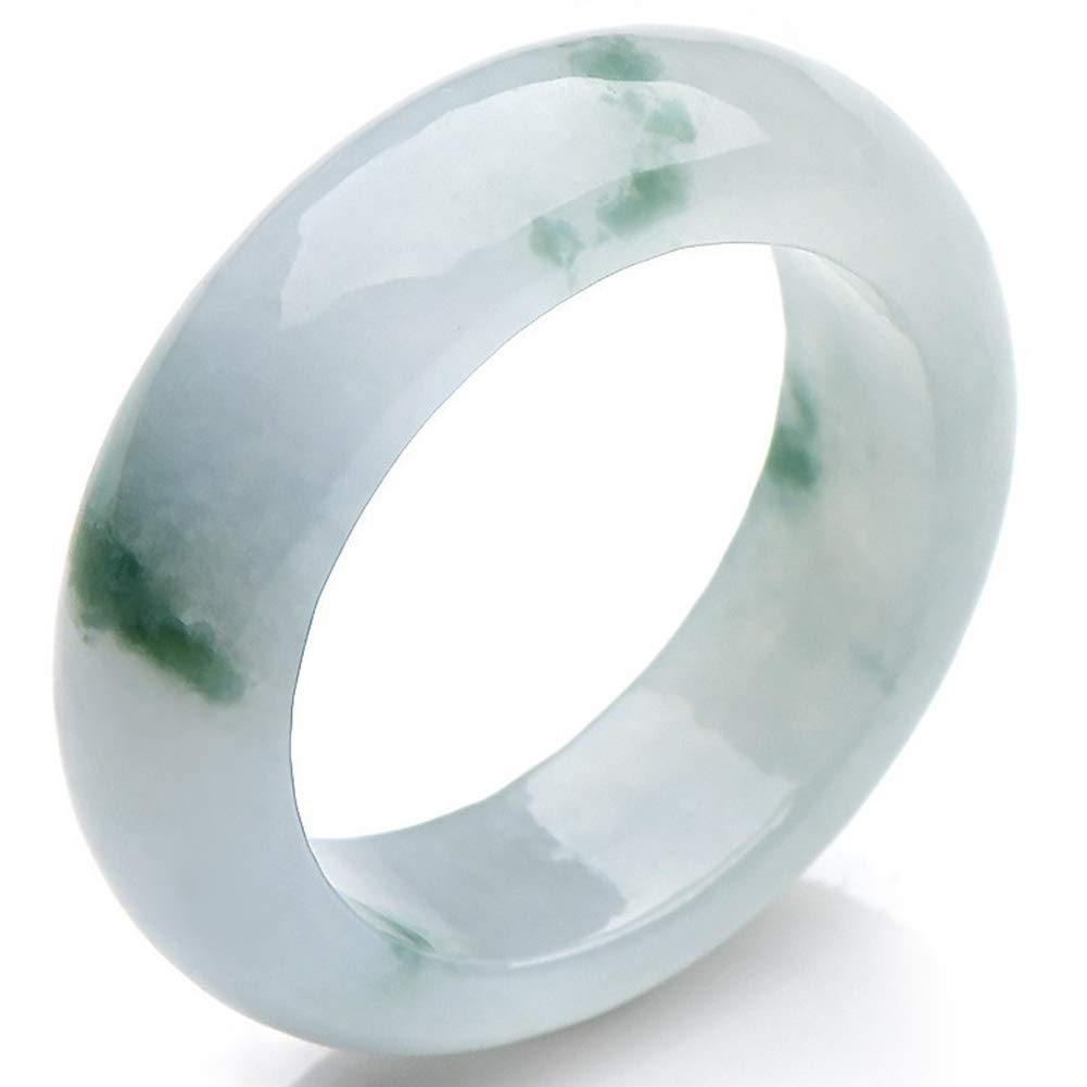 N/V Natürlicher schwimmender Blumen-Ring, grüne Jade, für Damen