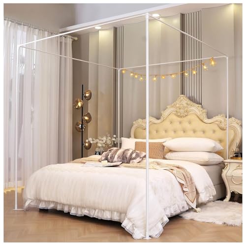 Marco de Poste para Dosel de Cama Premium Soporte Cuatro Esquinas Mosquitero Queen