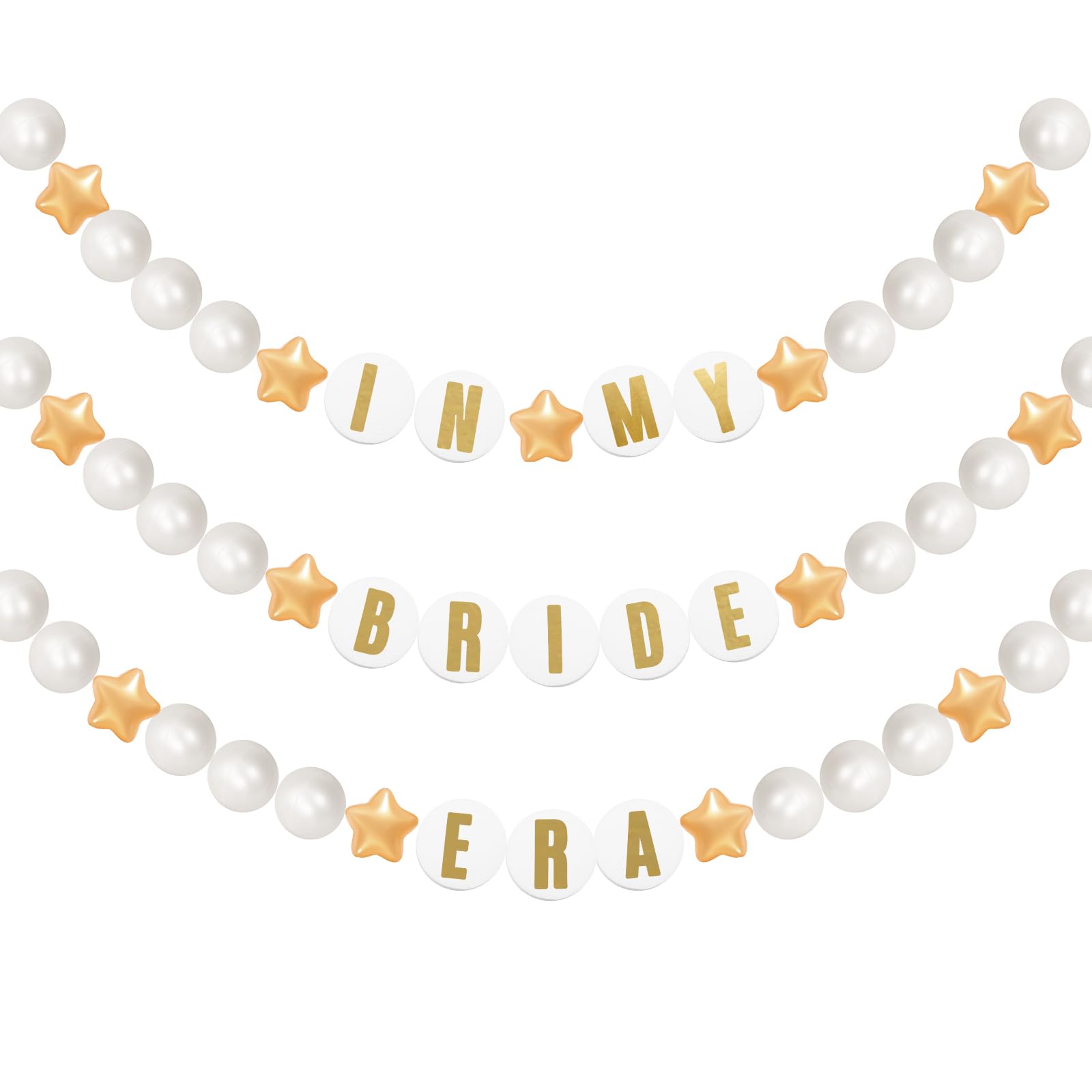 Photo 1 of Simgoing 103 Pcs DIY Graduation Lei Giant Friendship Bracelet 2026 Grad Necklace Garland Jumbo Birthday Friendship Banner Kit Famous Singer Customizable Party Decor(Gold and White)