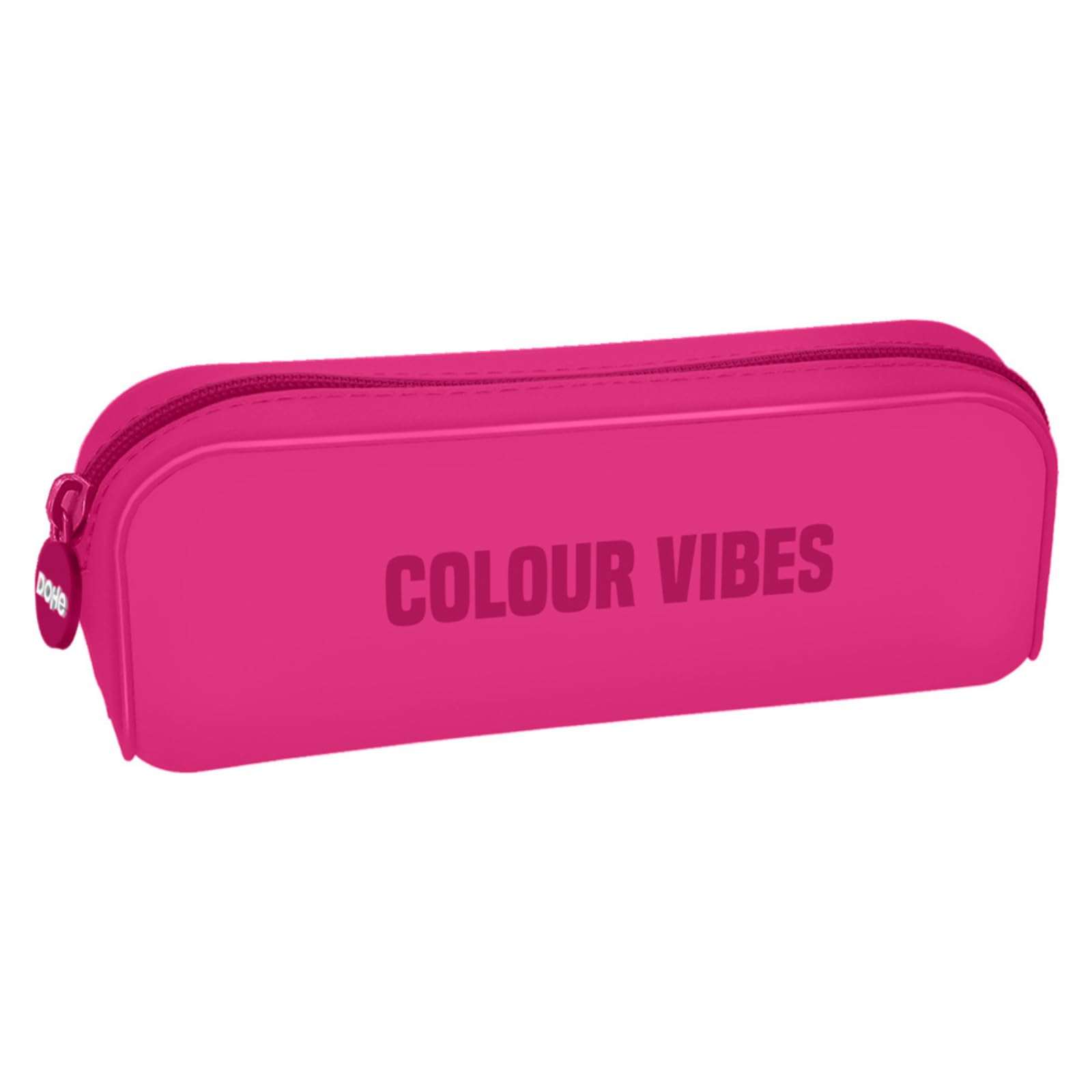 Dohe - Simple Silicone Pencil Case - 1 Zippered Compartment, Multipurpose Rectangular Pencil Case, Soft Touch, 20x6x8 cm - Colour Vibes Pink