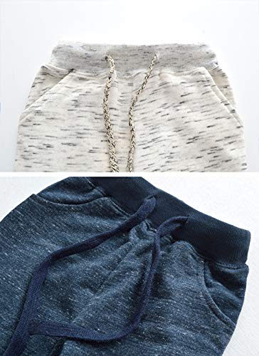 Toddler Boys Jogger Pants Boy Cotton Drawstring Elastic Waist Sweatpants Joggers 2 Pack Set 2-7T3