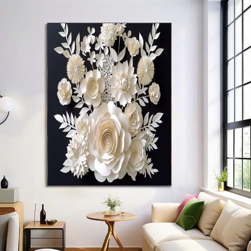 Décoration Style Artistique GDJSMIN Impression sur Toile de Qualité Motif Roses en Papier