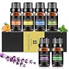Etherische oliën set, Aiemok 6 x 10 ml etherische oliën cadeauset 100% pure therapeutische kwaliteit geurolie…