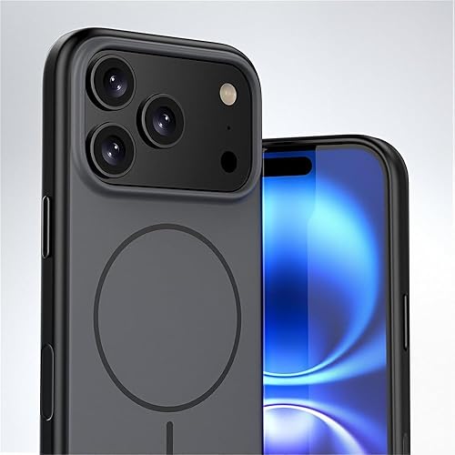 Miniatura 3 de Casechics Funda magnética esmerilada de doble color suave al tacto para iPhone, compatible con carga inalámbrica MagSafe (blanco, iPhone 17 Pro)