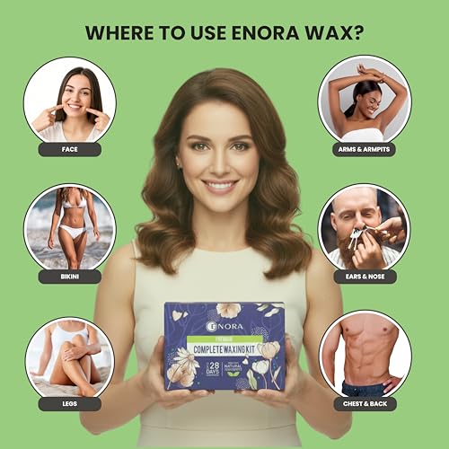 Image of ENORA Premium Waxing Kit for Women - Silicone Wax Warmer for Hair Removal, Eyebrow, Bikini, Legs, Face, Brazilian Wax & More - Machine + 4-Pack Hard Wax Beads (100 g)+ Accessories, Pink (100 Gram, SILICONE-COMBO(100GRAM))