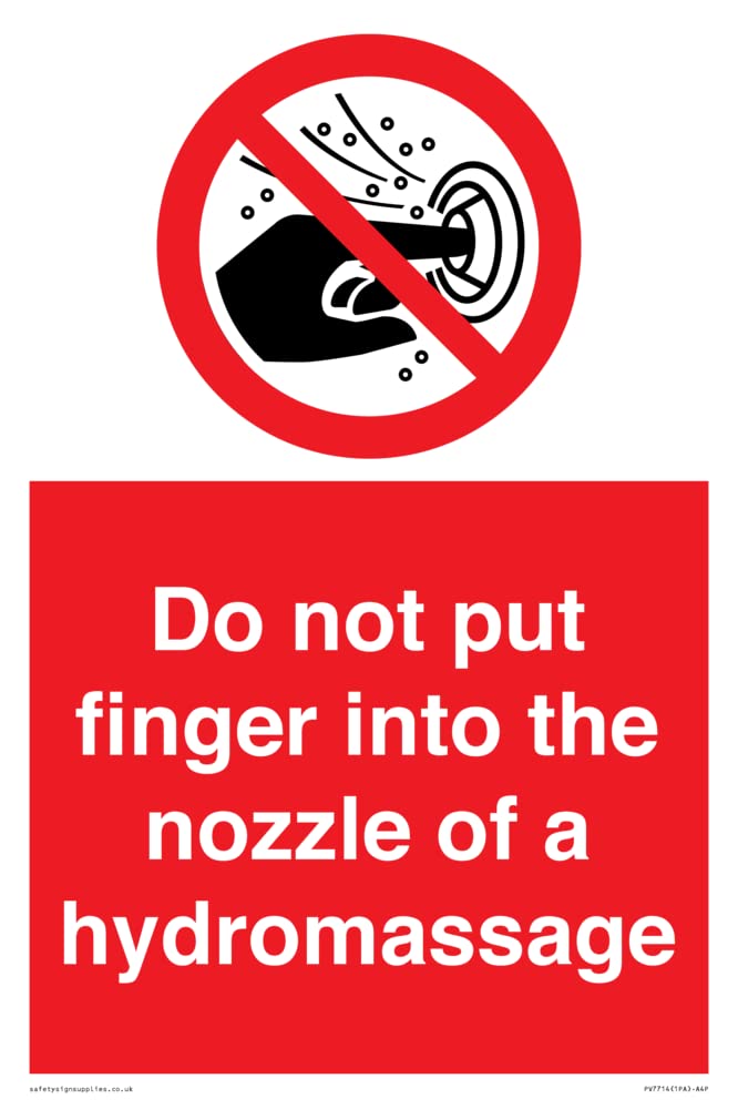 Do not put finger into the nozzle of a hydromassage Sign - 200x300mm - A4P