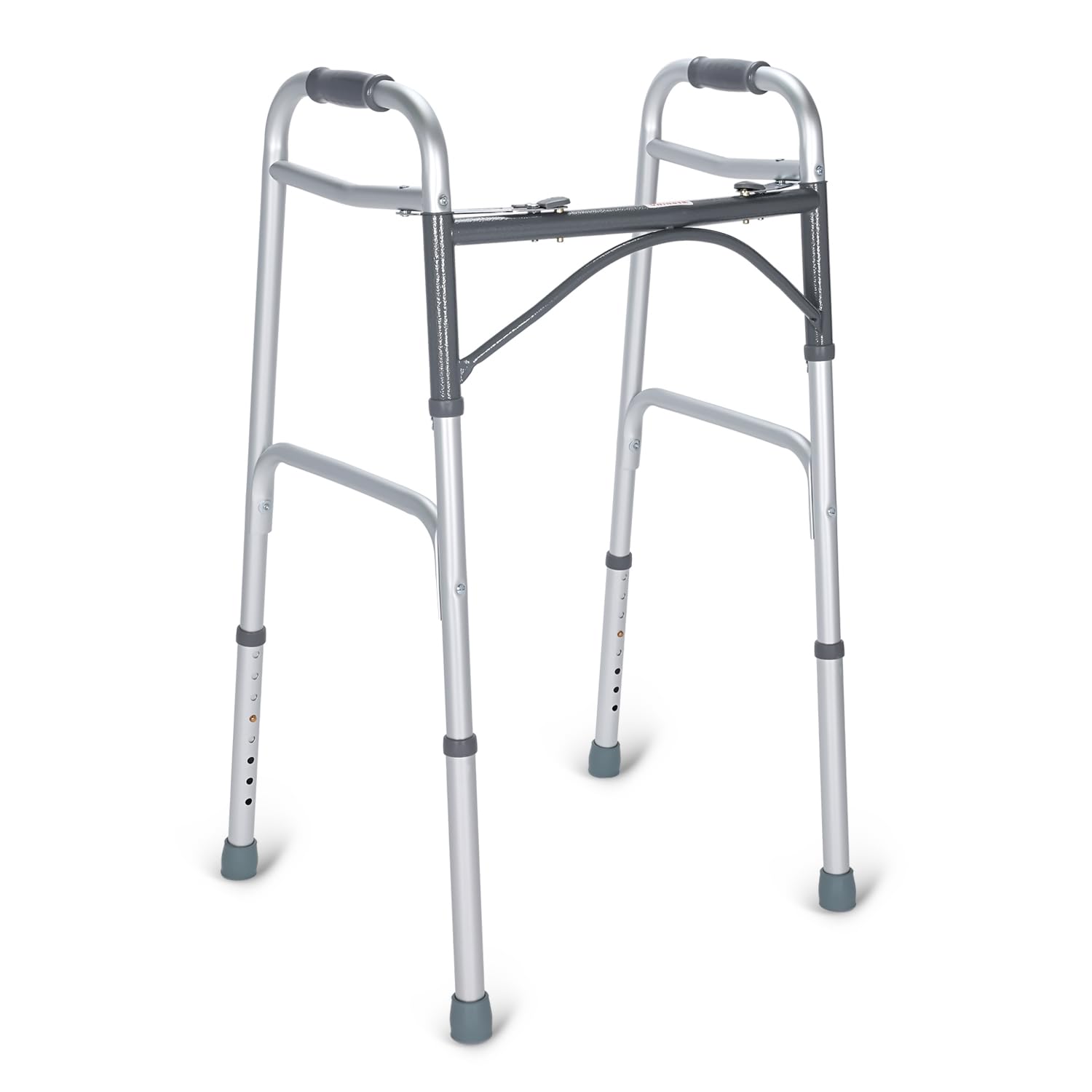 KosmoCare Premium Imported Light Weight Aluminum Height Adjustable Folding Walker 2 - Silver