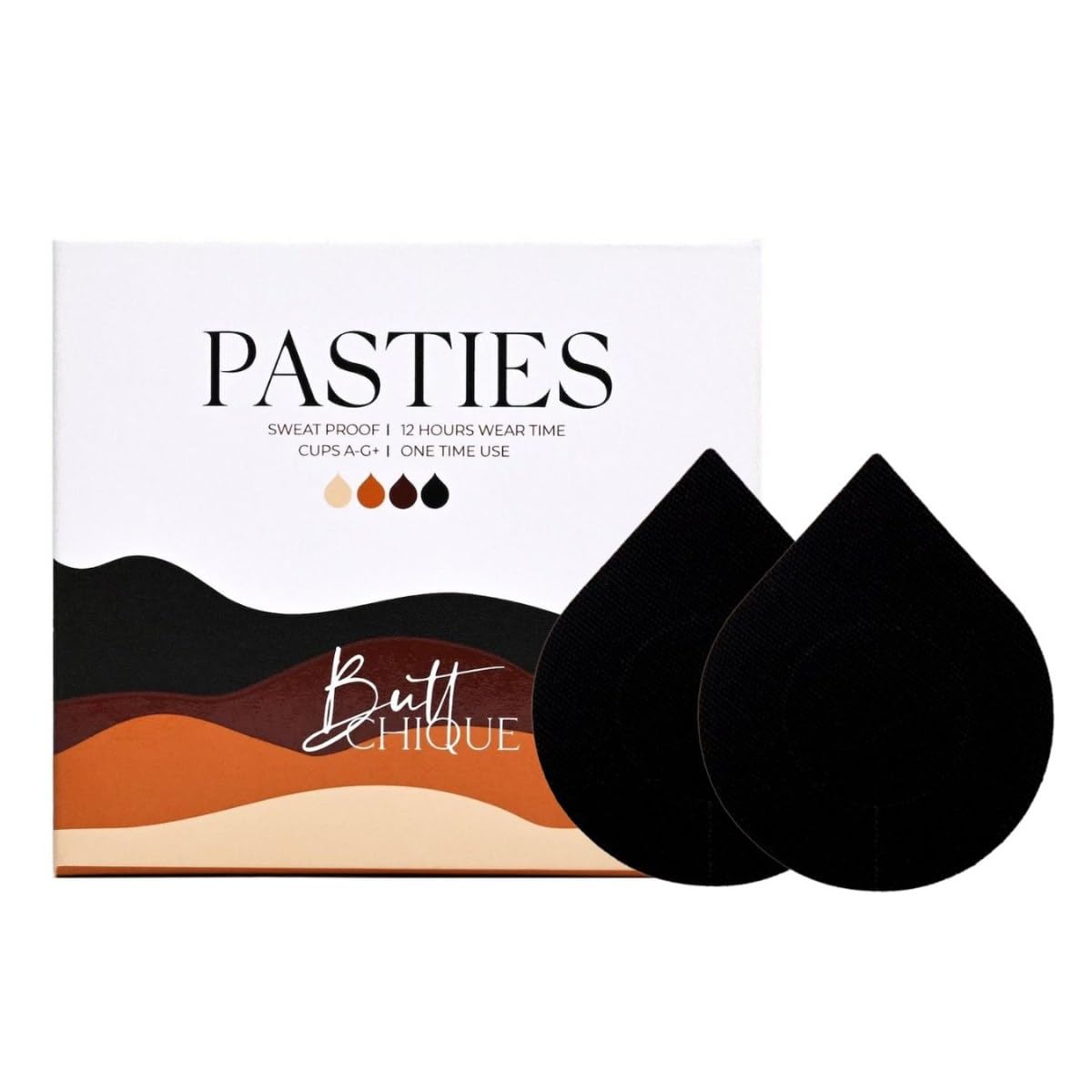 Black Stick-On Pasties for Complete Coverage, Waterproof & Sweat-Proof, Safe to Use Directly on Skin-image-37