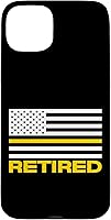Vista 9 de iPhone 16 911 Police Dispatcher Gift Retired Thin Gold Line Flag Life Case
