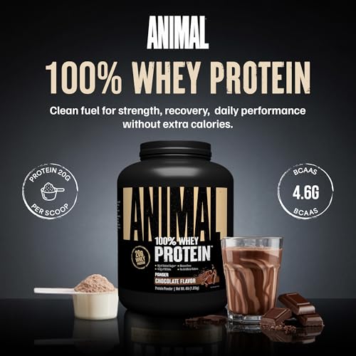 Animal 100% Whey Protein Powder – Whey Blend for Pre Workout or Post Workout, Recovery, or an Anytime Low Sugar Protein Boost Meal Replacement with BCAA Branched Chain Amino Acids – Chocolate, 4 lb - Image 3
