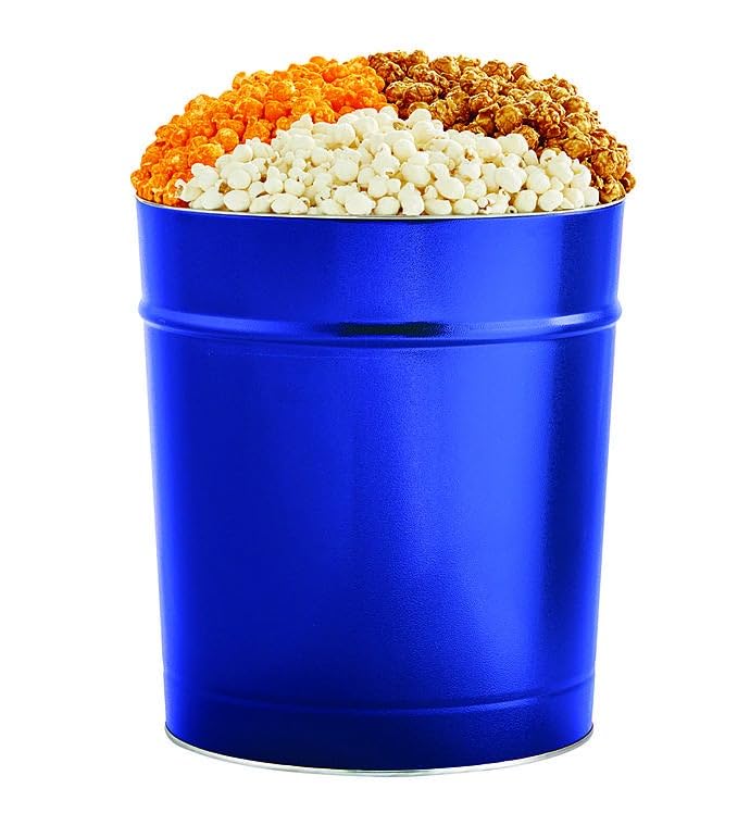 Gourmet Popcorn Tin (Blue/White)