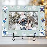 ISOVF Hello Winter Picture Frame - 4x6 Santa Photo Frame With Stand for Desk Display - Xmas Home Tabletop Decorations - Holiday Merry Christmas Gifts for Friend -A04