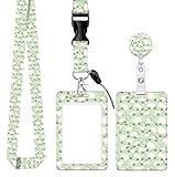 Cute Lanyard with Retractable Badge Reel and ID Card Holder - for Women Girl Teacher Nurse Work Office Gifts (Cute Frogs)