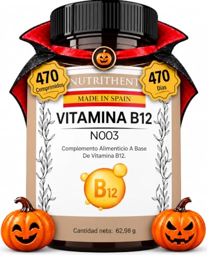 470 Micro Comprimidos Vitamina B12 PREMIUM 1000mg | 470 Días de Suministro | Contribuye al Funcionamiento Normal del Sistema Inmunológico | Alta Absorción | Sin OGM.