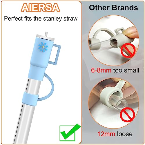 AIERSA 10Pcs Straw Cover Cap for Stanley Cup, Silicone Straw Topper Compatible with Stanley 30&40 Oz Tumbler with Handle - Thumbnail 6