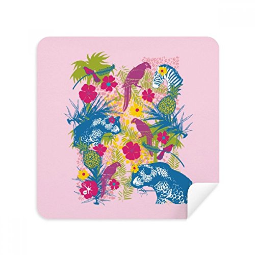 Chiffon de nettoyage écran motif perroquet et zèbre en suède 2Pcs