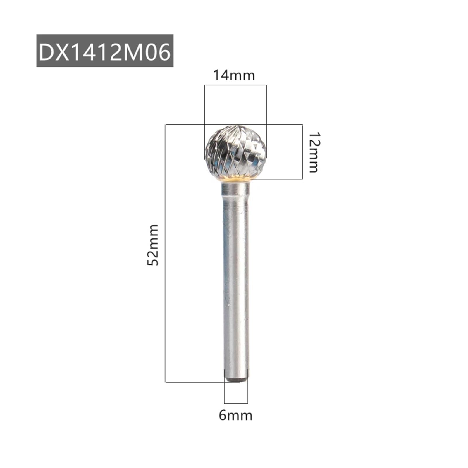 Fresa de carburo Fresa de Metal duro con cabezal de molienda de acero de tungsteno de doble ranura for Lima rotativa de aleación de cobre(DX1412M06)