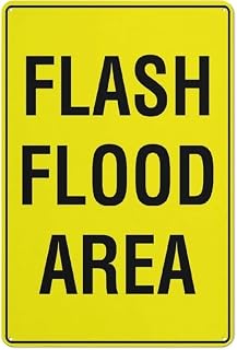 Flash Flood Area Bright Yellow Sign 12X8 Inch Aluminum Ink Printed for House and Business