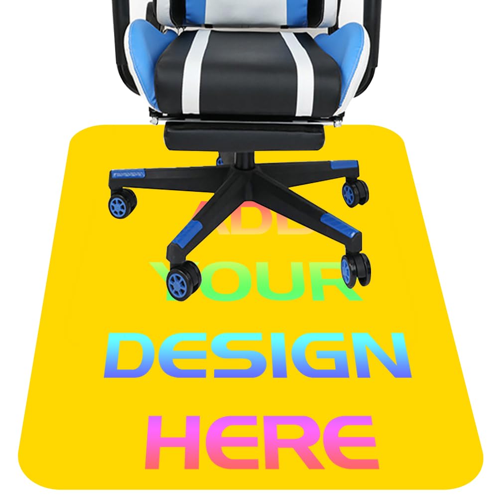 Mynvzrk Customized Office Chair Mat Personalized Computer Gaming Chair Mats with Logo Text Photo Rectanglar Chair Rugs for Hardwood Floor 36"x48",