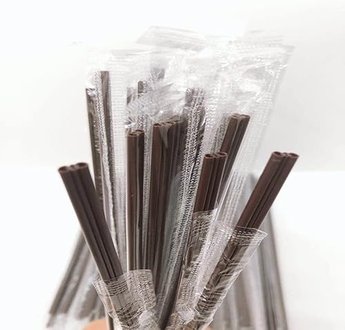 Miniatura 3 de Hot 100 Pajitas de café envueltas individualmente 7.1 in de largo, pajitas desechables para fiestas, pajitas de café AB213